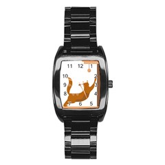 Animal Cat Pet Feline Mammal Stainless Steel Barrel Watch by Semog4