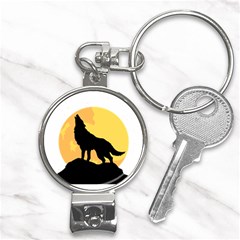 Wolf Wild Animal Night Moon Nail Clippers Key Chain by Semog4