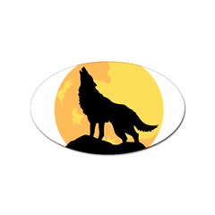 Wolf Wild Animal Night Moon Sticker Oval (10 Pack) by Semog4