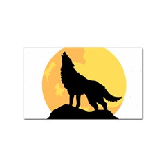 Wolf Wild Animal Night Moon Sticker Rectangular (10 Pack) by Semog4