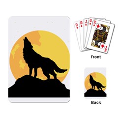 Wolf Wild Animal Night Moon Playing Cards Single Design (rectangle) by Semog4