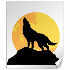 Wolf Wild Animal Night Moon Canvas 8  X 10  by Semog4