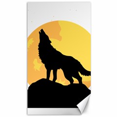 Wolf Wild Animal Night Moon Canvas 40  X 72  by Semog4