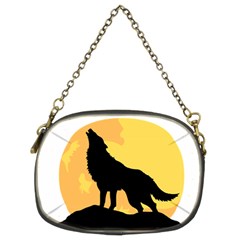 Wolf Wild Animal Night Moon Chain Purse (two Sides) by Semog4