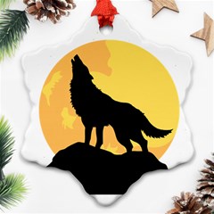 Wolf Wild Animal Night Moon Ornament (snowflake) by Semog4