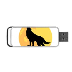 Wolf Wild Animal Night Moon Portable Usb Flash (one Side) by Semog4