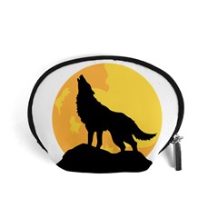 Wolf Wild Animal Night Moon Accessory Pouch (small) by Semog4