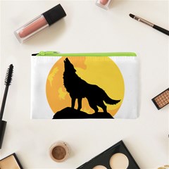 Wolf Wild Animal Night Moon Cosmetic Bag (xs) by Semog4