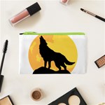 Wolf Wild Animal Night Moon Cosmetic Bag (XS) Front