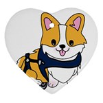 Puppy Cartoon Corgi Ornament (Heart) Front