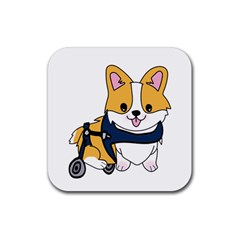 Puppy Cartoon Corgi Rubber Coaster (square) by Semog4