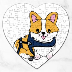 Puppy Cartoon Corgi Jigsaw Puzzle (heart) by Semog4