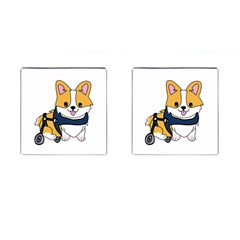 Puppy Cartoon Corgi Cufflinks (square) by Semog4