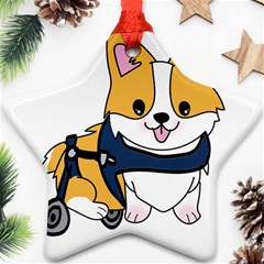 Puppy Cartoon Corgi Star Ornament (two Sides) by Semog4