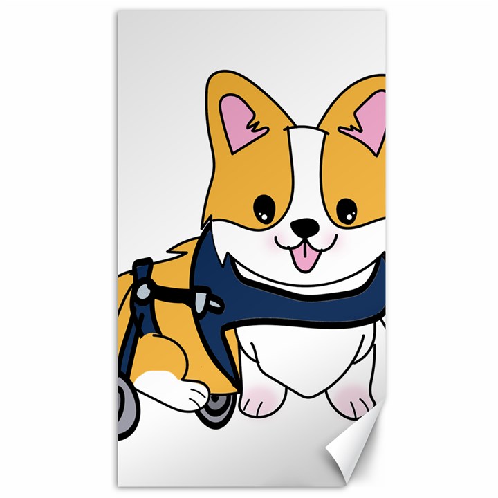 Puppy Cartoon Corgi Canvas 40  x 72 