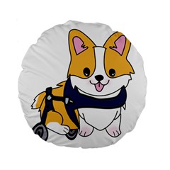 Puppy Cartoon Corgi Standard 15  Premium Round Cushions by Semog4