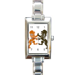 Lions Animals Wild Cats Rectangle Italian Charm Watch by Semog4