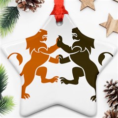 Lions Animals Wild Cats Ornament (star) by Semog4