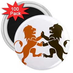 Lions Animals Wild Cats 3  Magnets (100 Pack) by Semog4