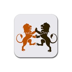 Lions Animals Wild Cats Rubber Coaster (square) by Semog4