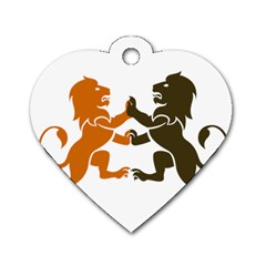 Lions Animals Wild Cats Dog Tag Heart (one Side) by Semog4