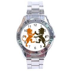 Lions Animals Wild Cats Stainless Steel Analogue Watch by Semog4