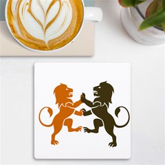 Lions Animals Wild Cats Uv Print Square Tile Coaster  by Semog4