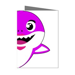 Purple Shark Fish Mini Greeting Cards (pkg Of 8) by Semog4