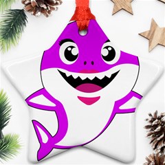 Purple Shark Fish Star Ornament (two Sides) by Semog4