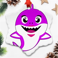 Purple Shark Fish Snowflake Ornament (two Sides) by Semog4