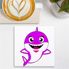 Purple Shark Fish Uv Print Square Tile Coaster  by Semog4