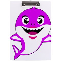 Purple Shark Fish A4 Acrylic Clipboard by Semog4