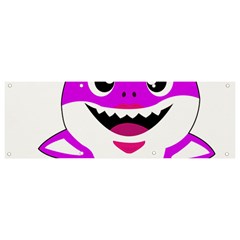 Purple Shark Fish Banner And Sign 9  X 3  by Semog4