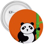 Panda Animal Orange Sun Nature 3  Buttons Front