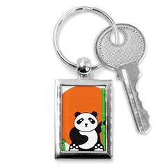 Panda Animal Orange Sun Nature Key Chain (rectangle) by Semog4