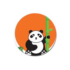 Panda Animal Orange Sun Nature Magnet 3  (round) by Semog4