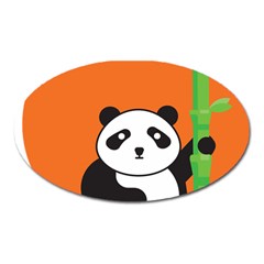 Panda Animal Orange Sun Nature Oval Magnet by Semog4