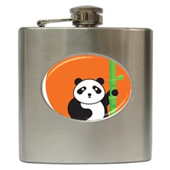 Panda Animal Orange Sun Nature Hip Flask (6 Oz) by Semog4