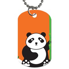 Panda Animal Orange Sun Nature Dog Tag (two Sides) by Semog4