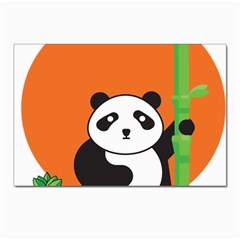 Panda Animal Orange Sun Nature Postcard 4 x 6  (pkg Of 10) by Semog4