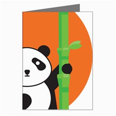 Panda Animal Orange Sun Nature Greeting Cards (pkg Of 8) by Semog4