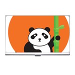 Panda Animal Orange Sun Nature Business Card Holder Front