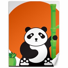 Panda Animal Orange Sun Nature Canvas 12  X 16  by Semog4