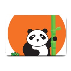 Panda Animal Orange Sun Nature Small Doormat by Semog4