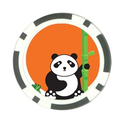 Panda Animal Orange Sun Nature Poker Chip Card Guard by Semog4