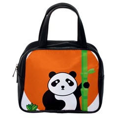 Panda Animal Orange Sun Nature Classic Handbag (one Side) by Semog4