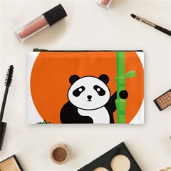 Panda Animal Orange Sun Nature Cosmetic Bag (medium) by Semog4