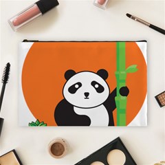 Panda Animal Orange Sun Nature Cosmetic Bag (large) by Semog4