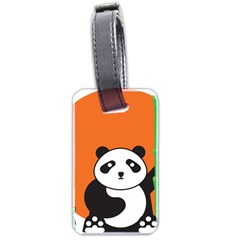 Panda Animal Orange Sun Nature Luggage Tag (two Sides) by Semog4