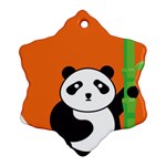 Panda Animal Orange Sun Nature Snowflake Ornament (Two Sides) Front